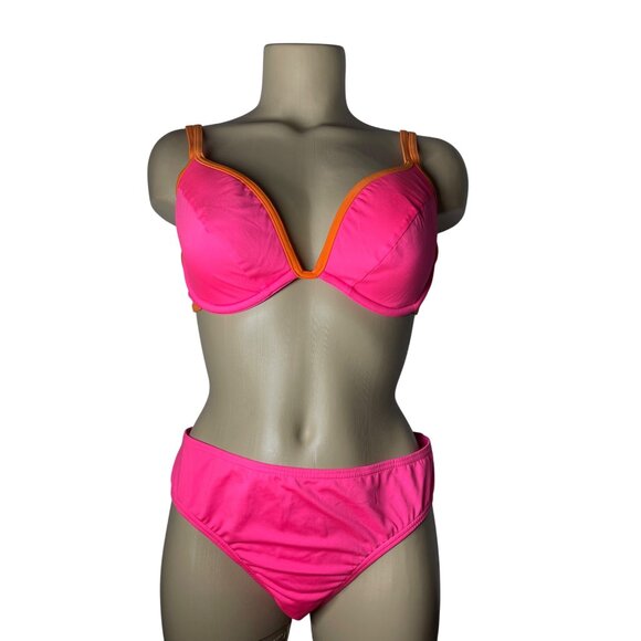 Kate Spade‎ New York Size L Contrast Solids Underwire Bikini – Pink & Orange NEW - Picture 7 of 11